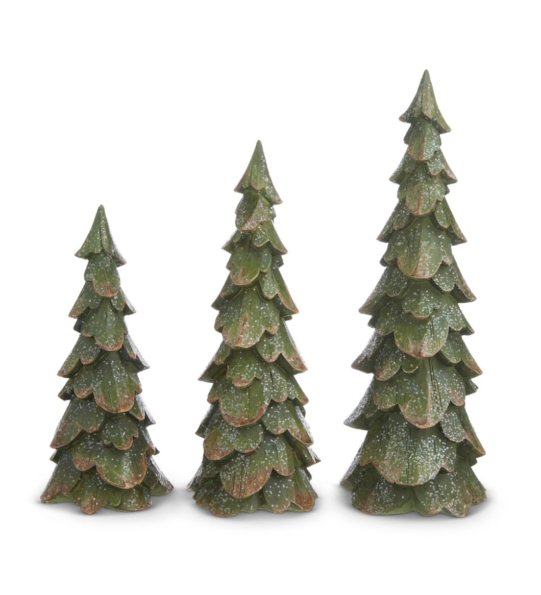 10.5" Woodland Evergreen Tree Set