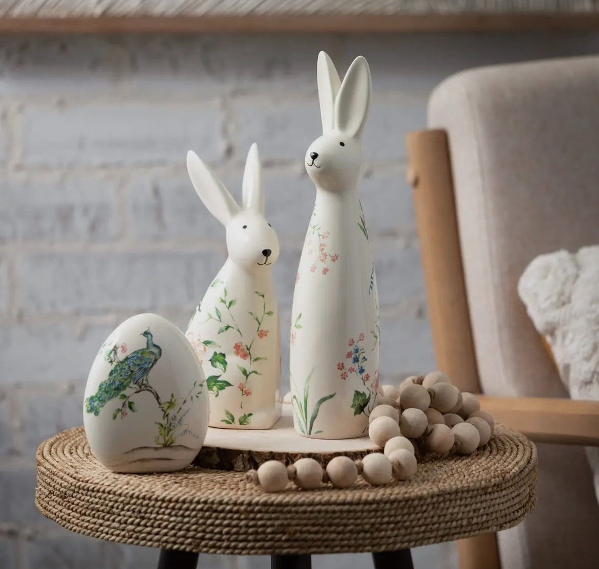 Floral Bunny Figurines – “Garden Guests”