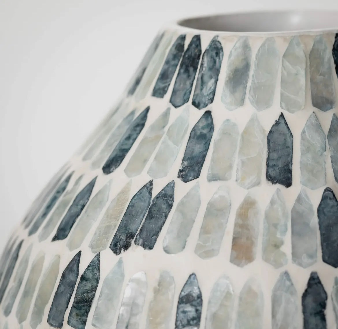 Blue Bamboo Capiz Urn Vase