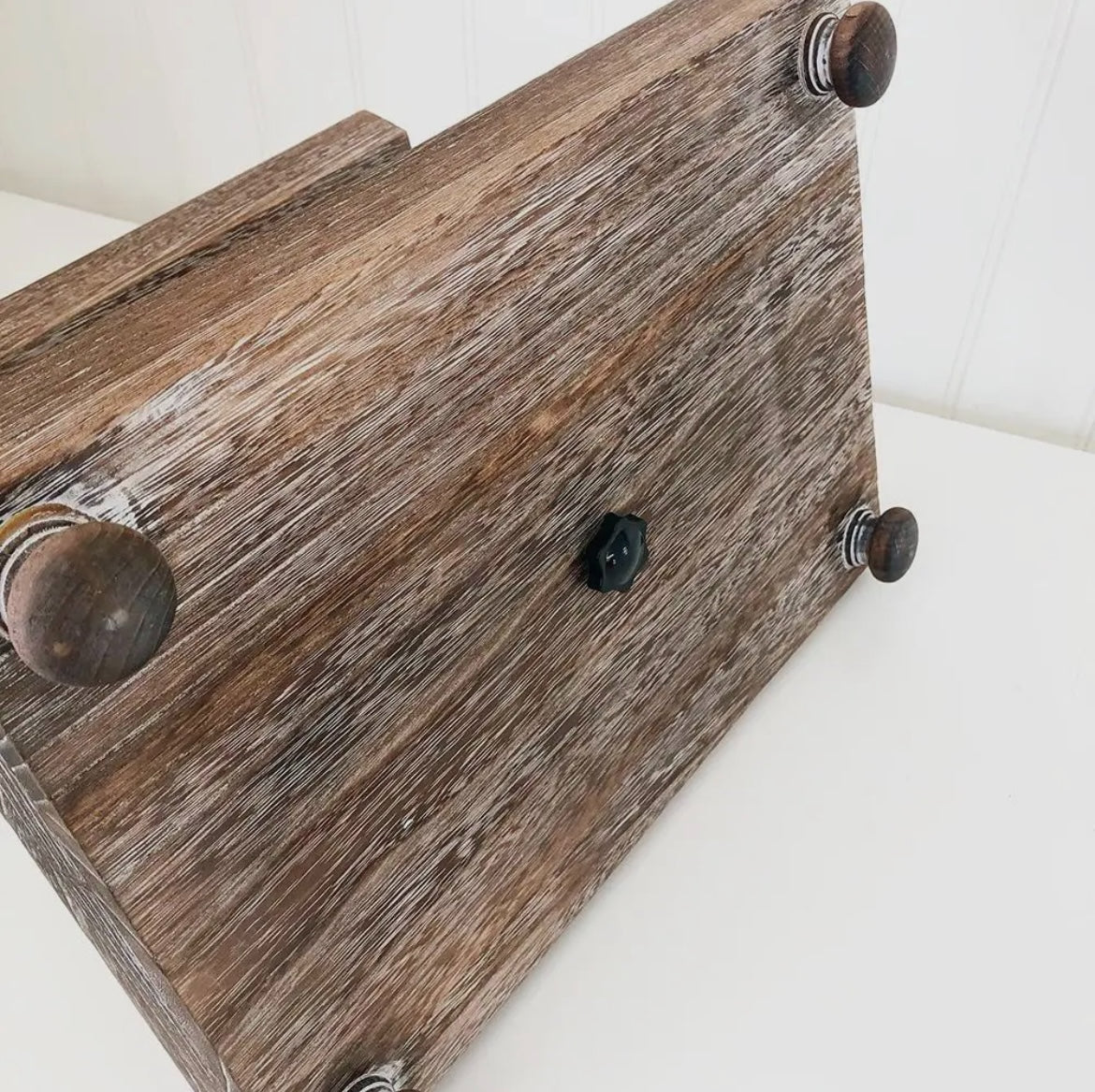 Rectangle Tiered Tray – Antique Wood Finish, 15.75" Base