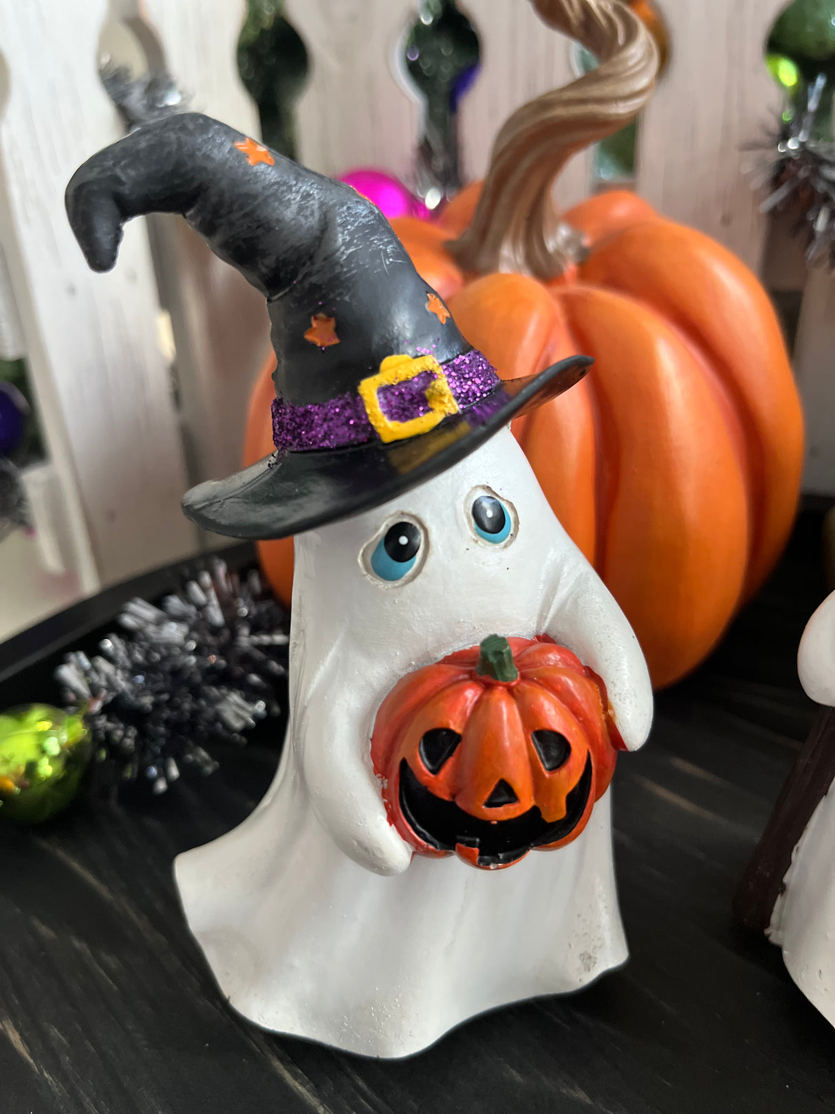 Trick-or-Treat Ghost – Resin Halloween Figurine Accent