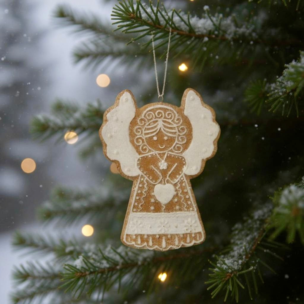 4" Gingerbread Lace Ornaments – Snowman or Angel