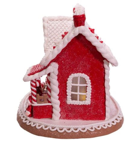 Santa & Mrs. Claus Gingerbread House – 9" Claydough Tabletop Accent by Kurt Adler
