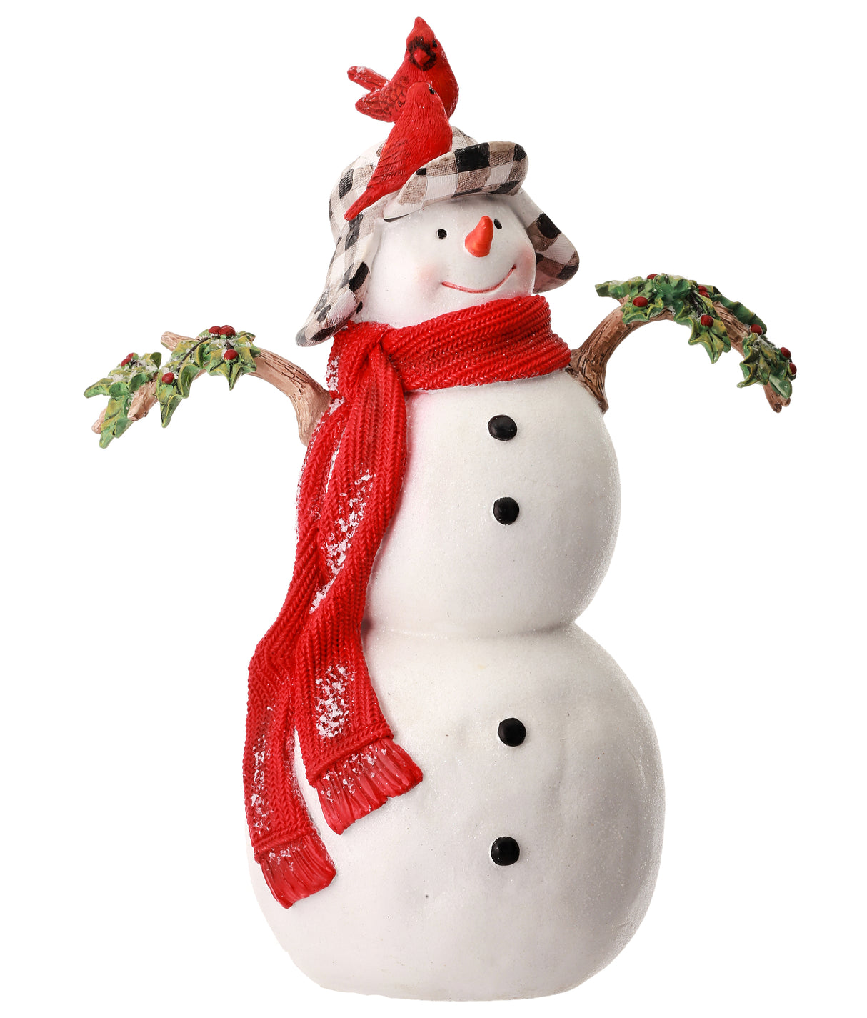 Country Roads Snowman with Cardinal – 13" Rustic Winter Figurine by Regency