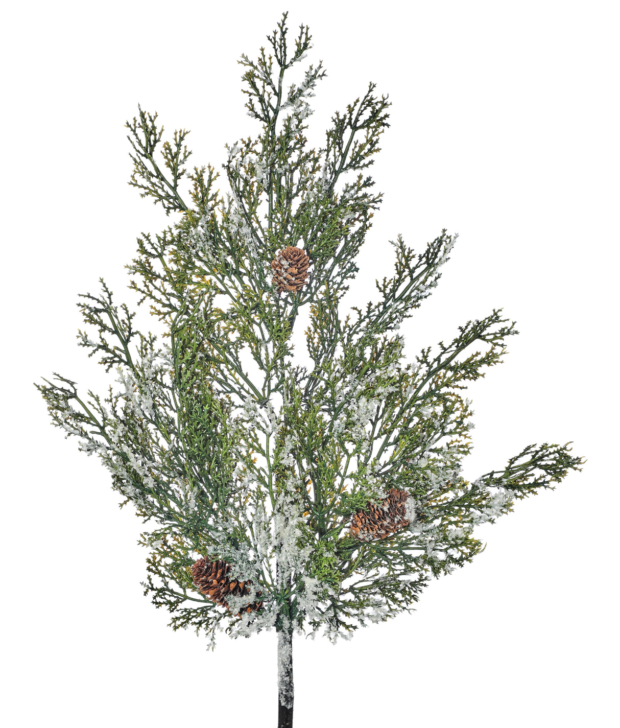 21″ Snowy Cedar Spray with Pinecones – Winter Floral Stem for Holiday Arrangements & Tree Styling