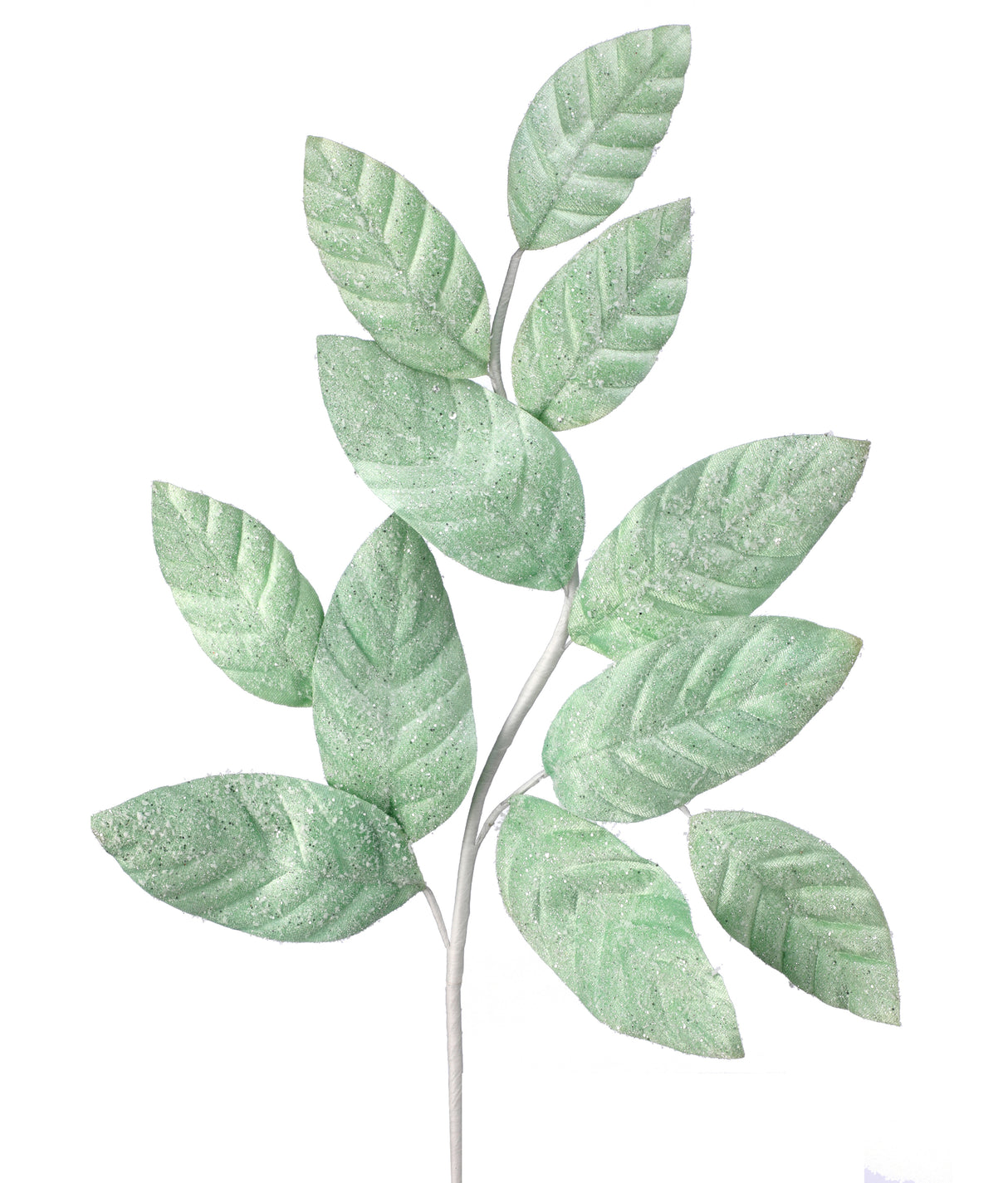 26" Frosted Candy Mint Leaf Spray – Velvet Christmas Floral Pick by Regency