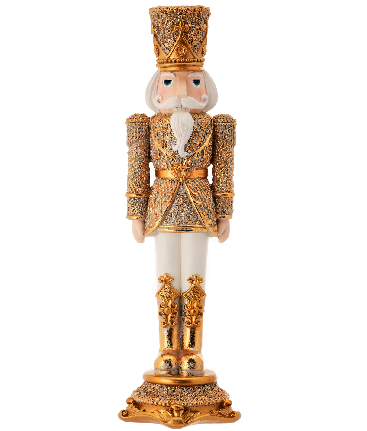 Diamond Opulent Nutcracker – 13" Gold & Champagne Christmas Figurine by Regency