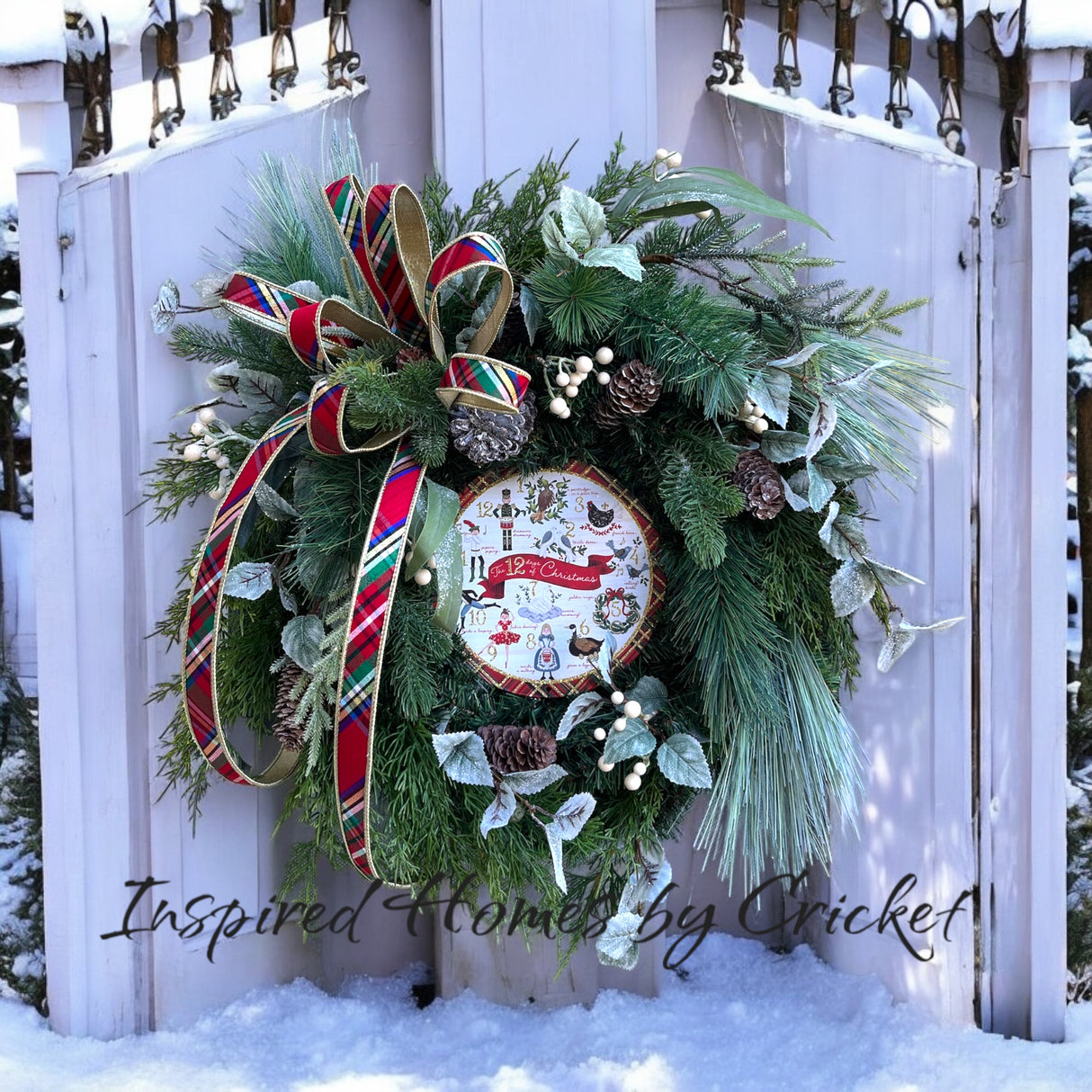12 Days of Christmas Evergreen Wreath