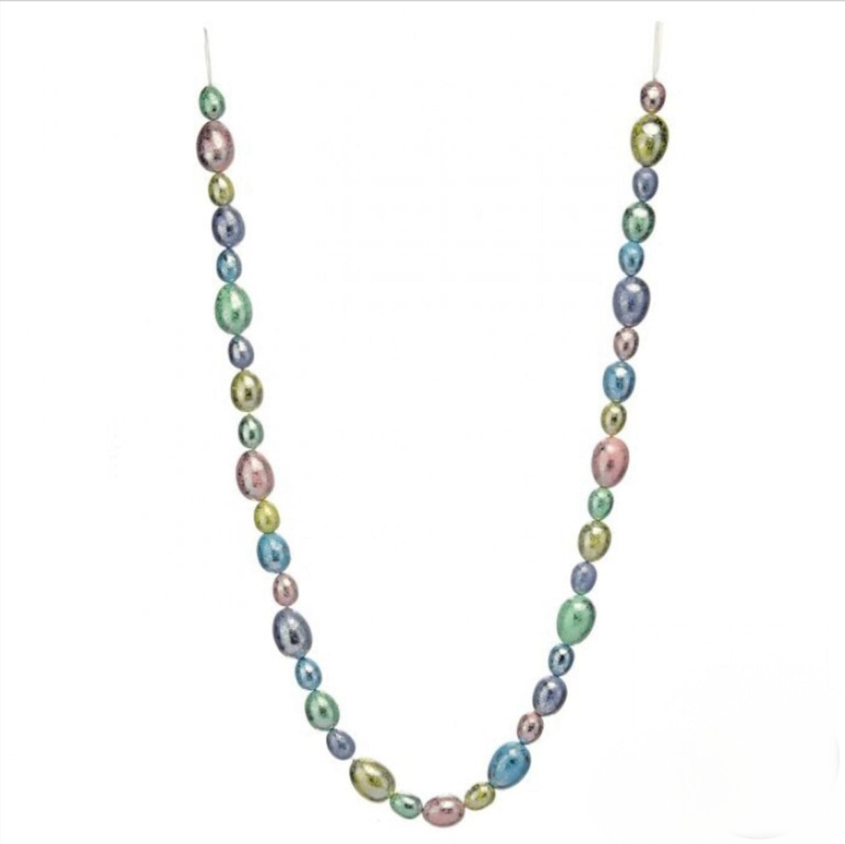 Vintage Foiled Easter Egg Garland – 72″ Pastel Spring Decoration