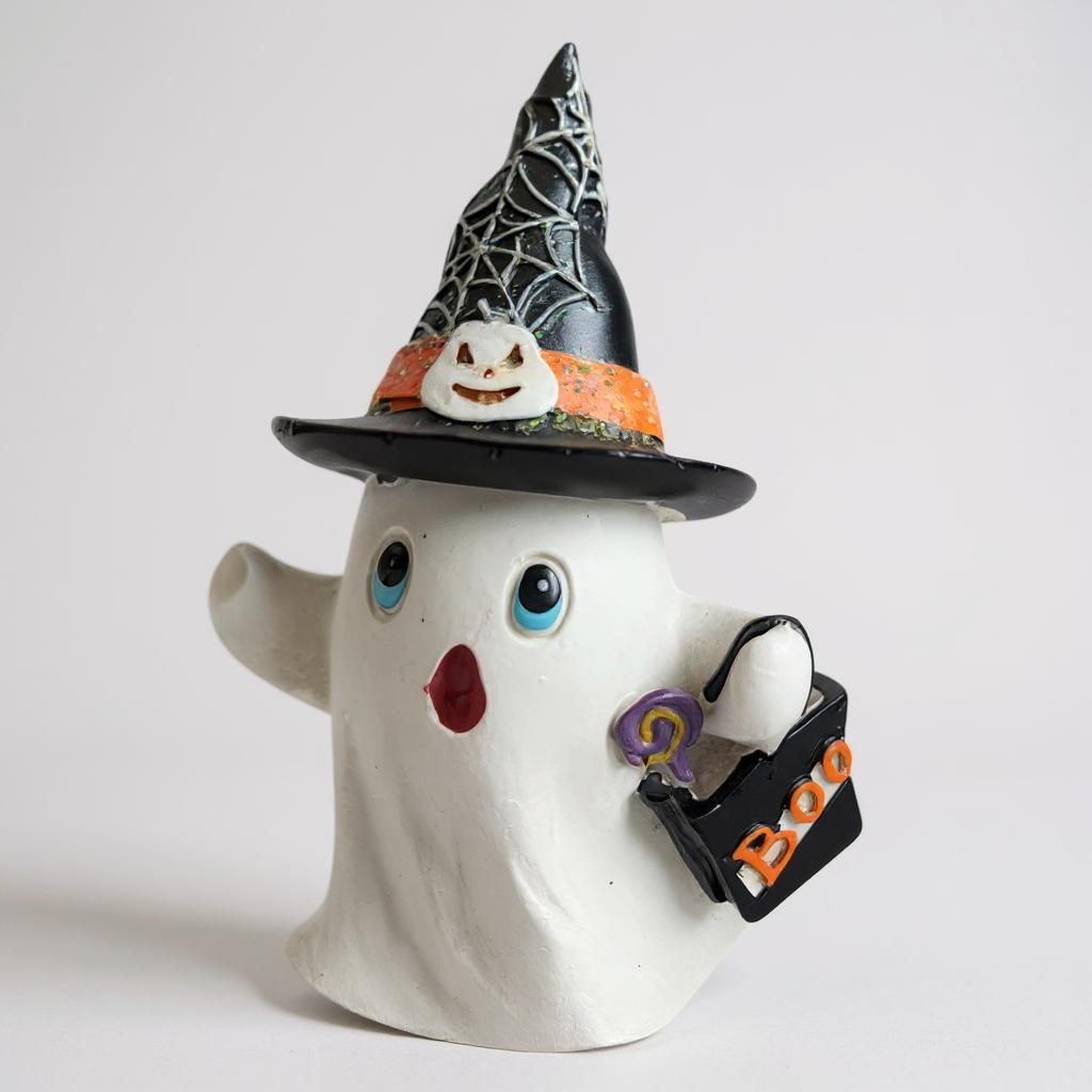 Mini Trick-or-Treat Ghost Set – Resin Halloween Figurine Accent Trio