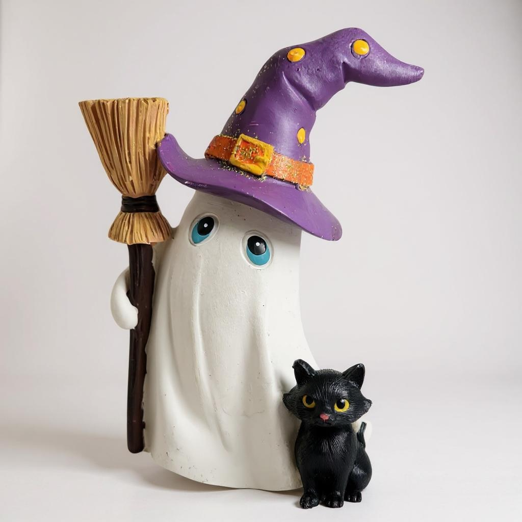 Trick-or-Treat Ghost – Resin Halloween Figurine Accent