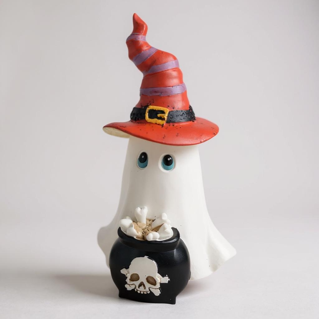 Trick-or-Treat Ghost – Resin Halloween Figurine Accent