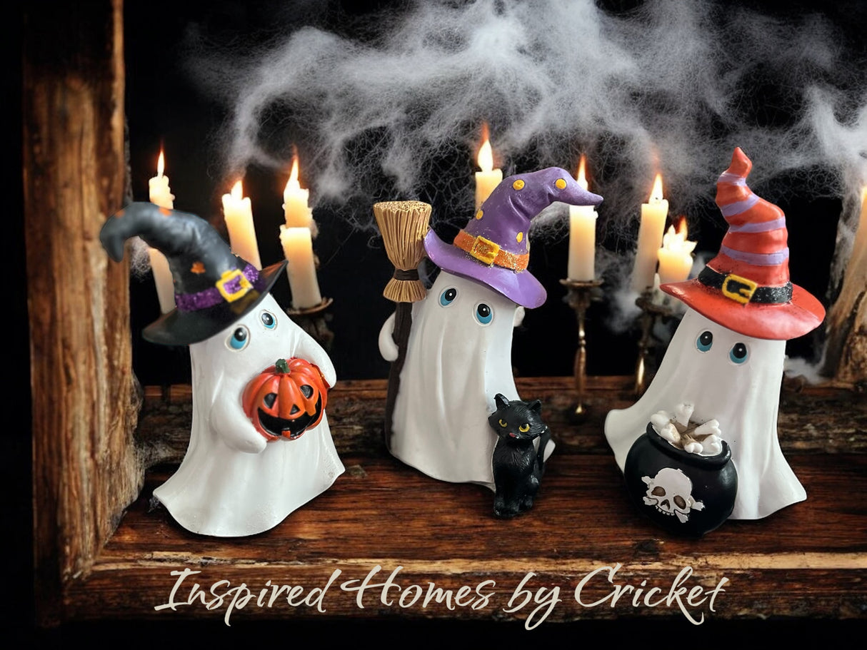Trick-or-Treat Ghost – Resin Halloween Figurine Accent