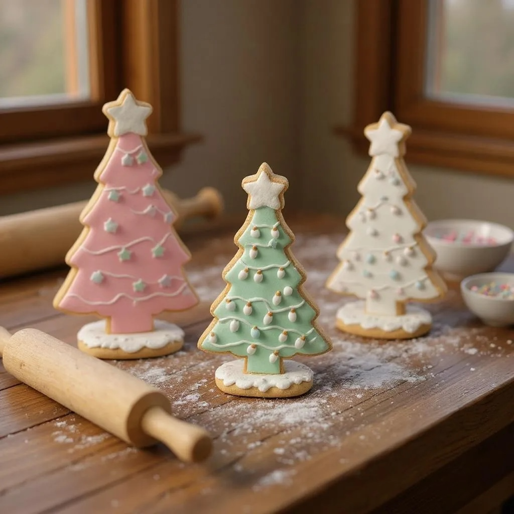 Pastel Gingerbread Tree Set