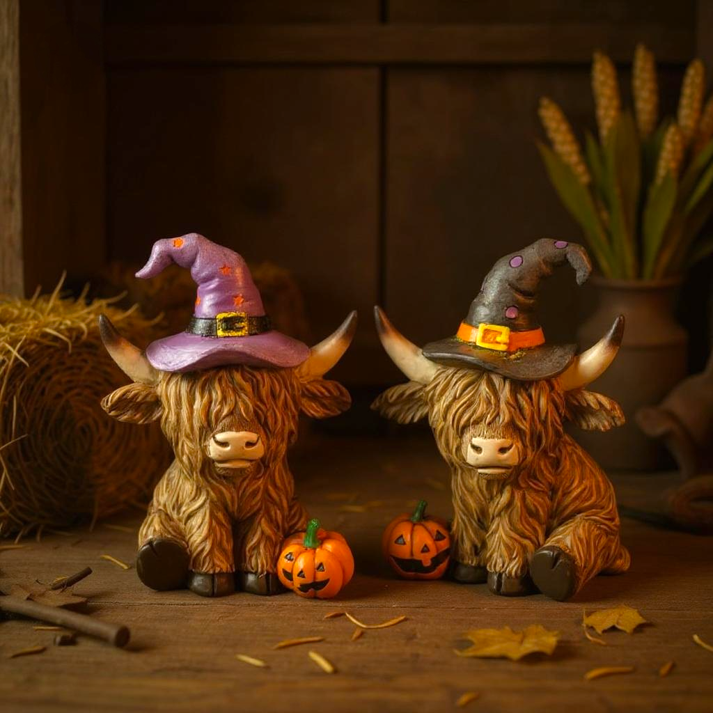 Professor Pindle & Spell Keeper Sage Highland Cow Pair