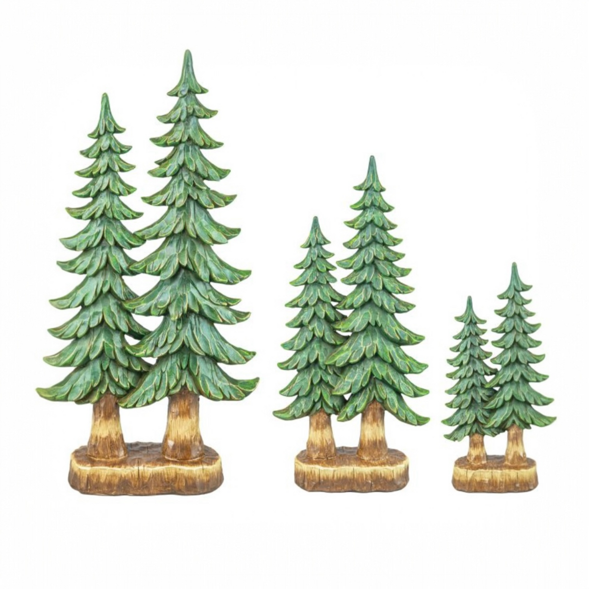 Woodland Evergreen Tree Trio – Mantle & Tabletop Decor