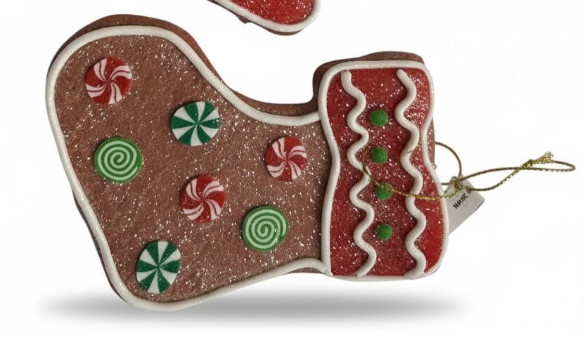 “Sugarplum Stitchery” – Gingerbread Mitten or Stocking Ornament