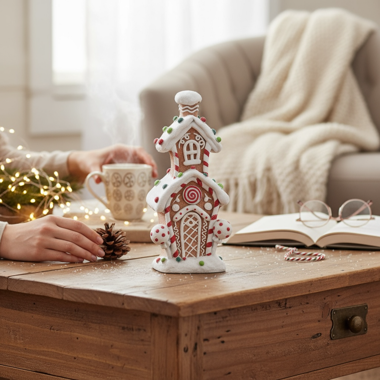 Holiday Sweet Treat Gingerbread House – Lighted Resin Christmas Décor