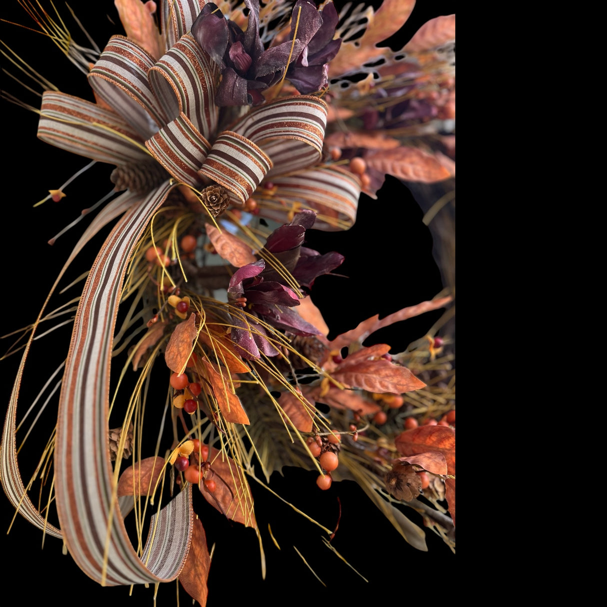 Rustling Pines & Ribboned Leaves Wreath