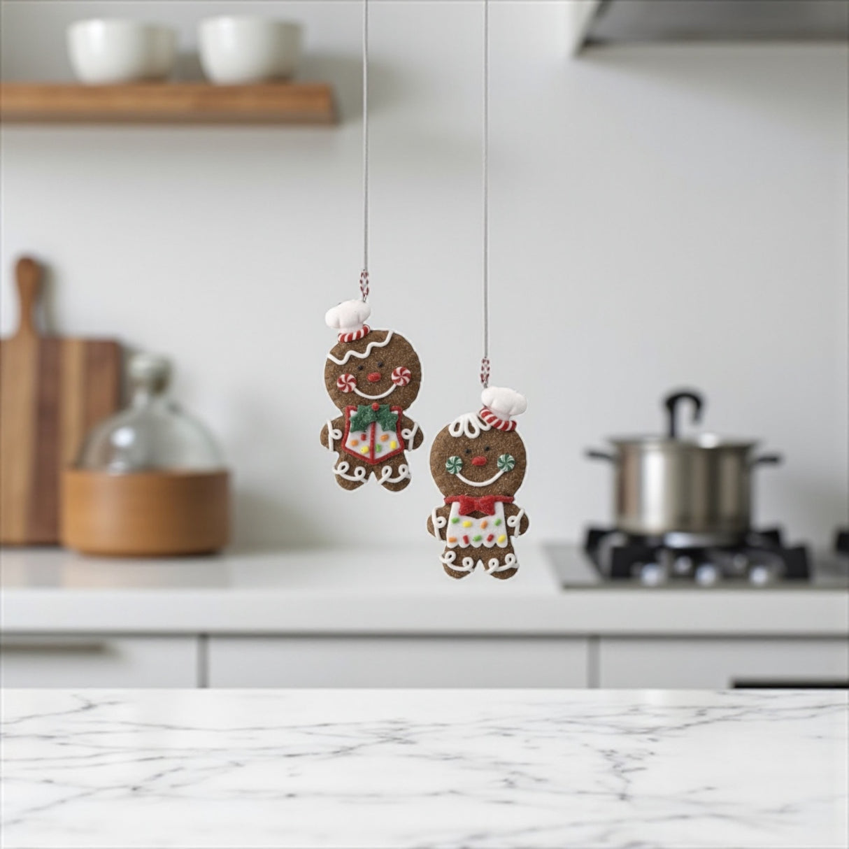 Gingerbread Boy Chef Ornaments