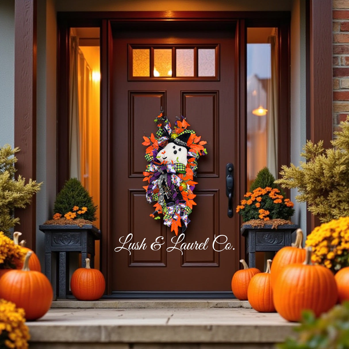 Halloween Door Swag – “Trick or Treat” Ghost Edition