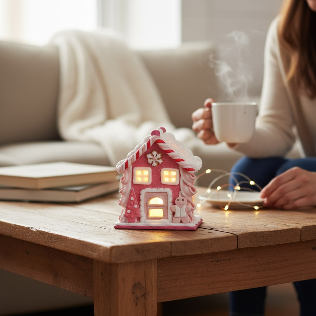 Pink Clay Dough Christmas Gingerbread House – Gingerbread, Santa, or Snowman with Timer