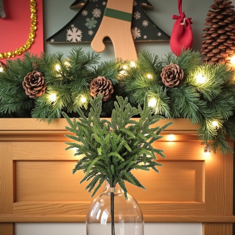 17" Real Touch Norfolk Pine Bundle – Two-Tone Green Faux Greenery