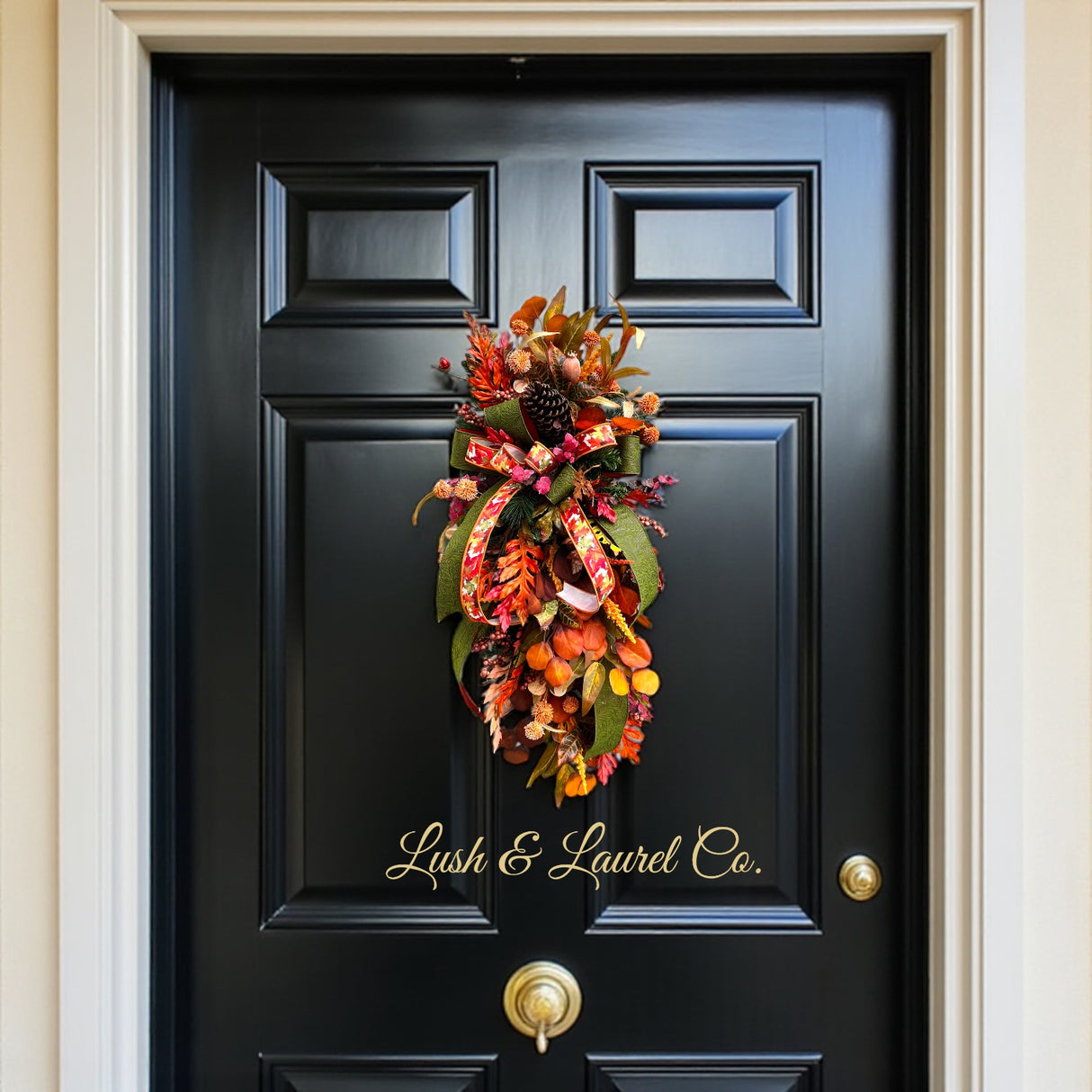 The Glenleaf Swag – Autumn Leaves, Pinecones & Ribbon