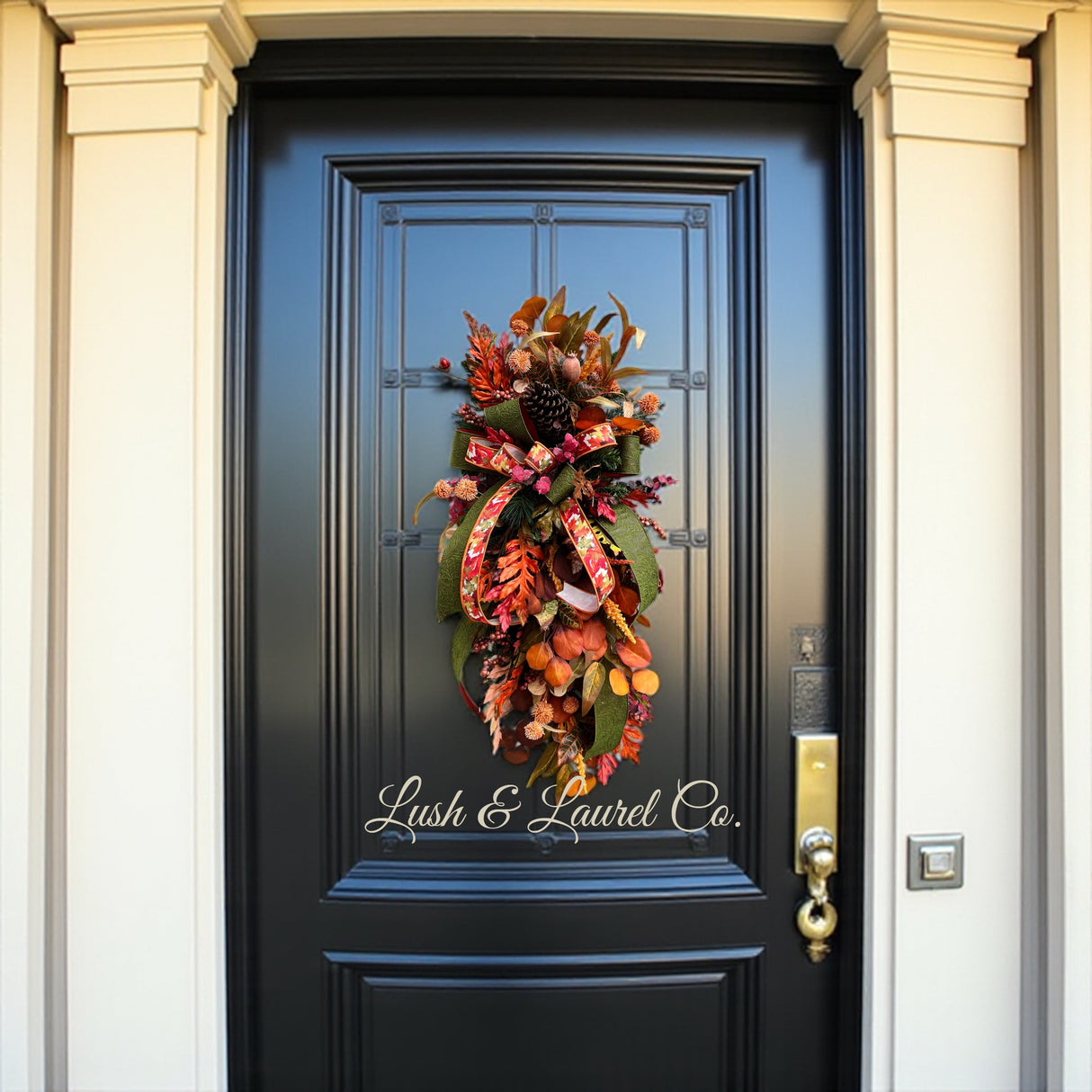 The Glenleaf Swag – Autumn Leaves, Pinecones & Ribbon