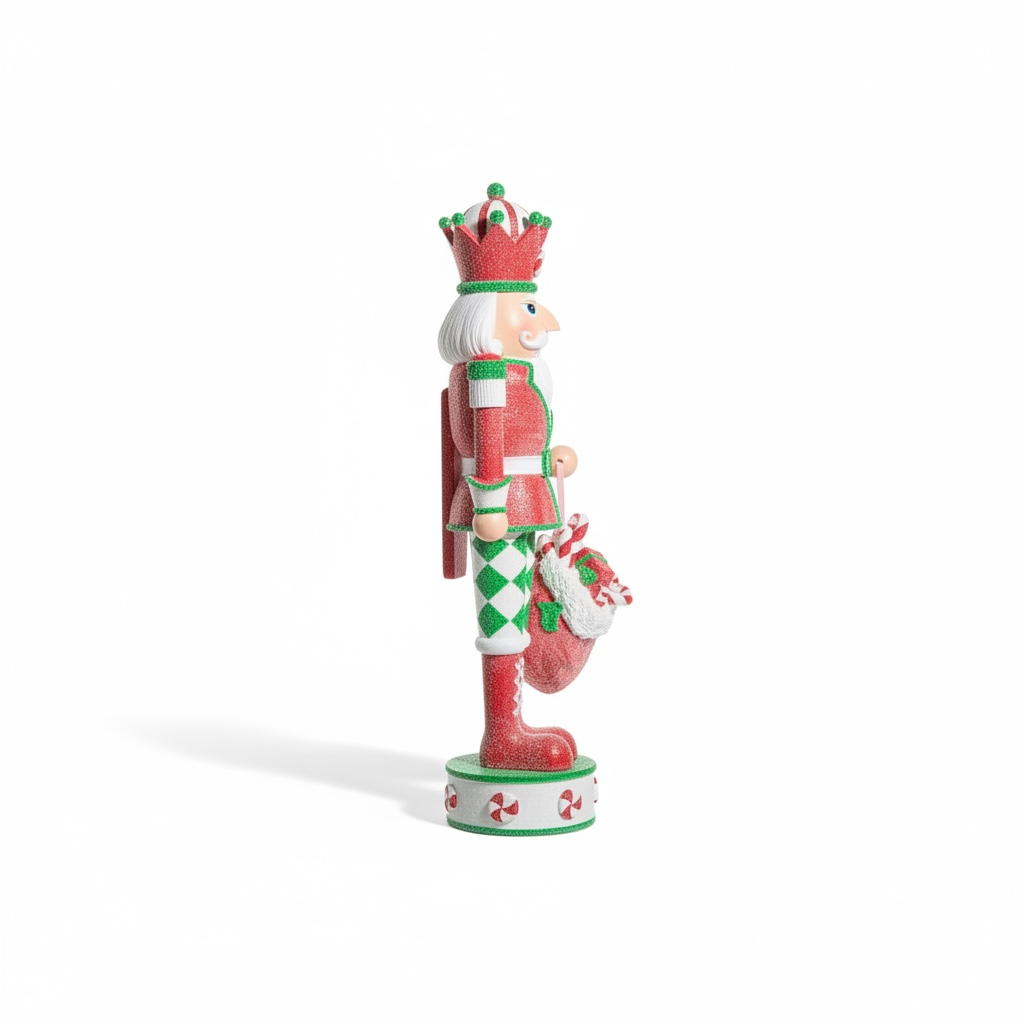 24" Classic Christmas Nutcracker Holding Gift Bag