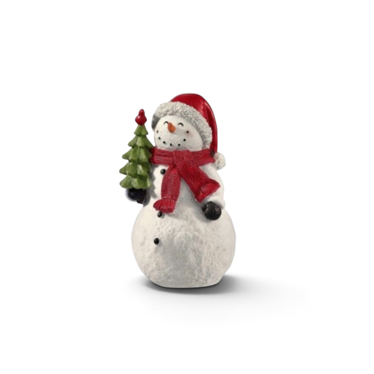 10.5" Flocked Playful Snowman Figurine