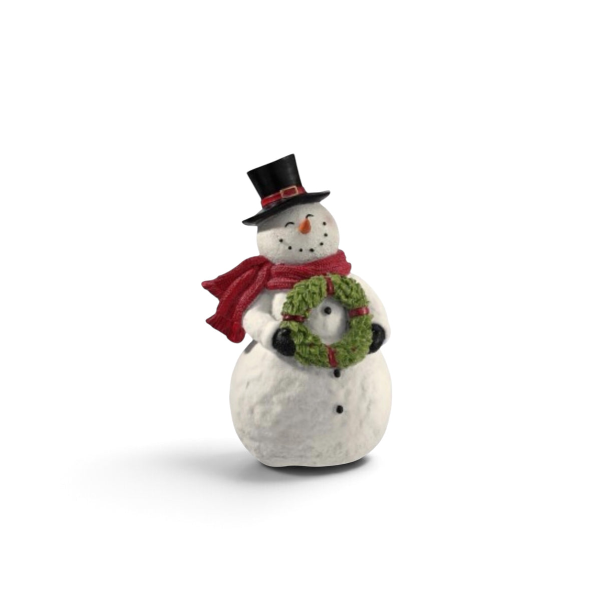 10.5" Flocked Playful Snowman Figurine