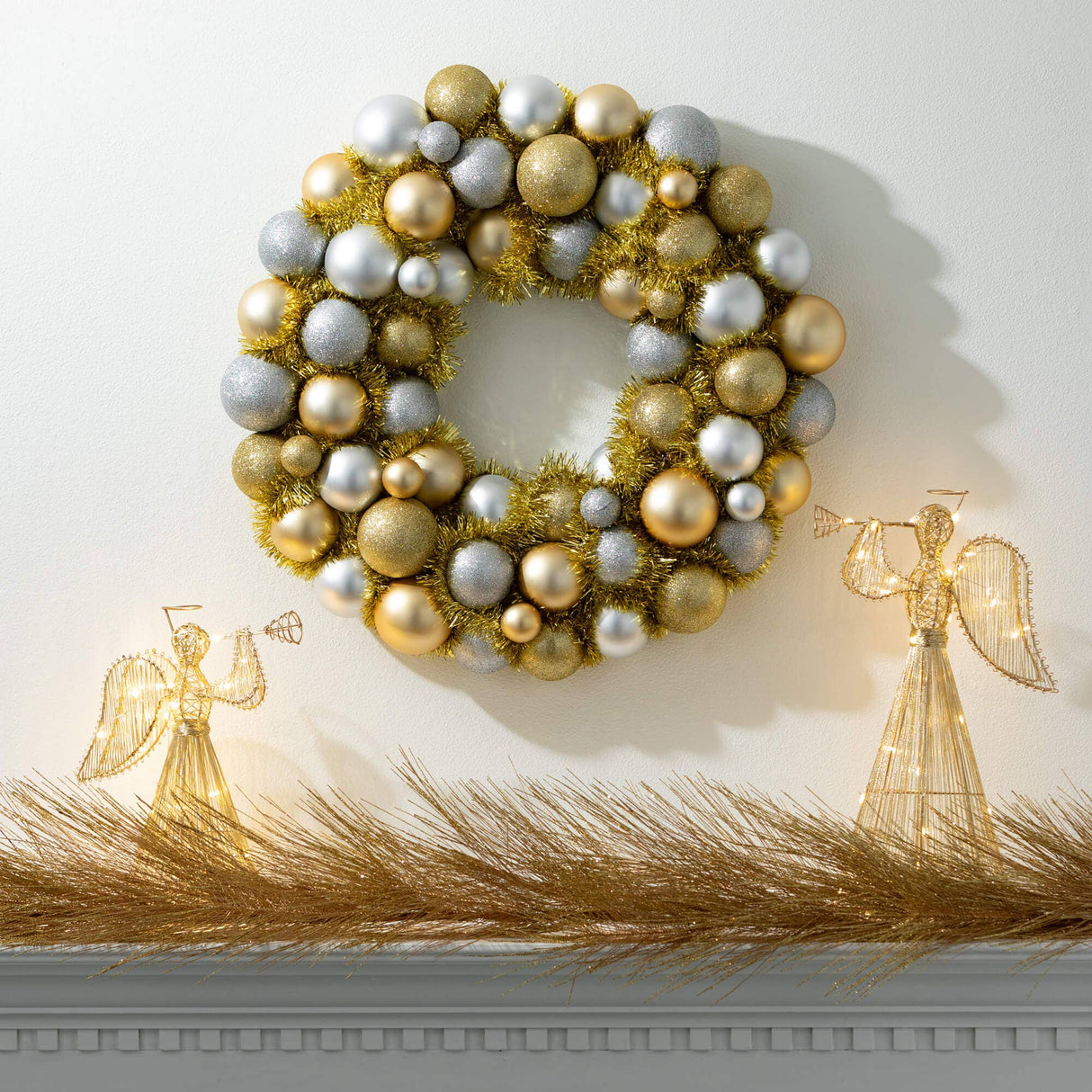 Metallic Pine Garland – 6′ Faux Garland in Gold or Champagne
