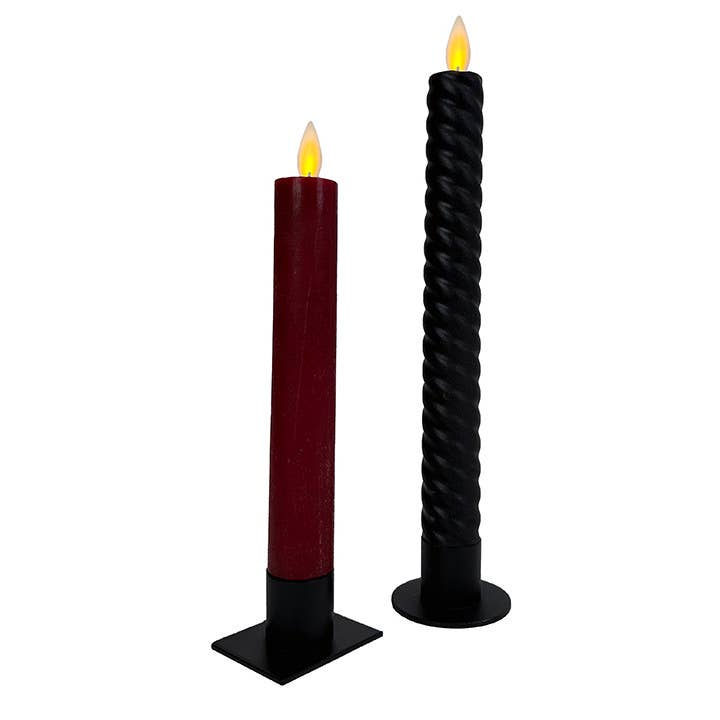 Black Iron Taper Candle Holder – Round or Rectangle