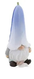 Flower Petal Hat Gnome – Choice of Blue or Lavender Resin Spring Figurine