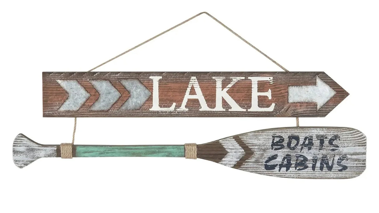 Lake Arrow & Oar Wall Art – Rustic Coastal Wall Decor by Beachcombers