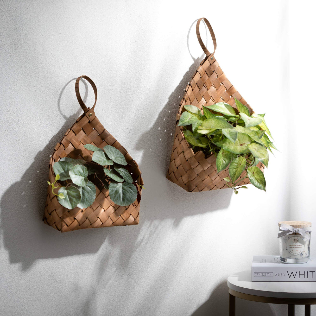 Hanging Grass Wall Basket Duo - A Rustic Pair for Stylish Storage