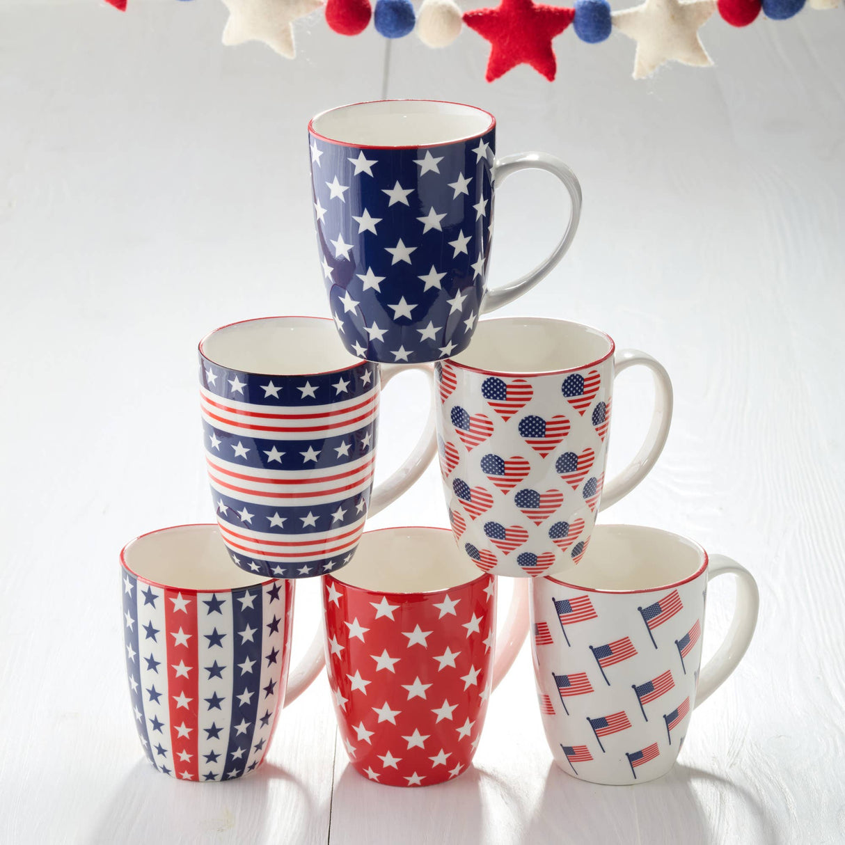 Stars & Stripes 14oz Patriotic Porcelain Mug – Choose Your Design