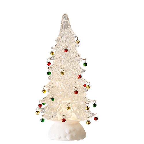 12" Lighted Glitter Water Tree with Jingle Bell