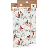 Winter Cardinals Watercolor Kitchen Towel – 18" x 28"