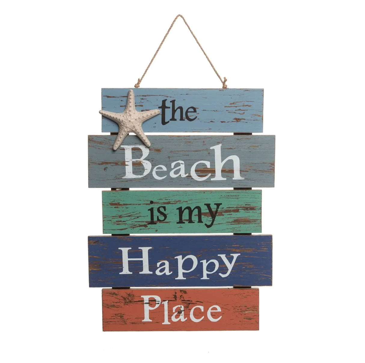 “The Beach Is My Happy Place” Wood Wall Sign
