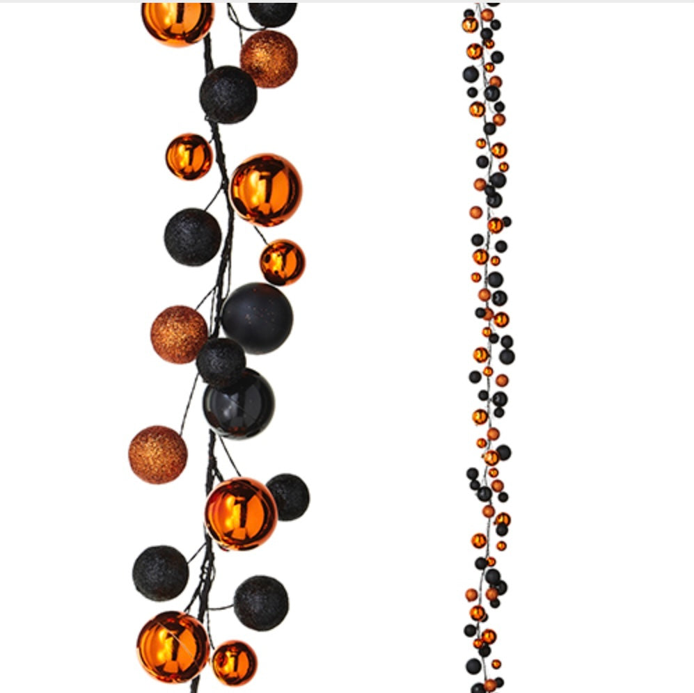 Bewitching Ball Garland – 6' Orange & Black