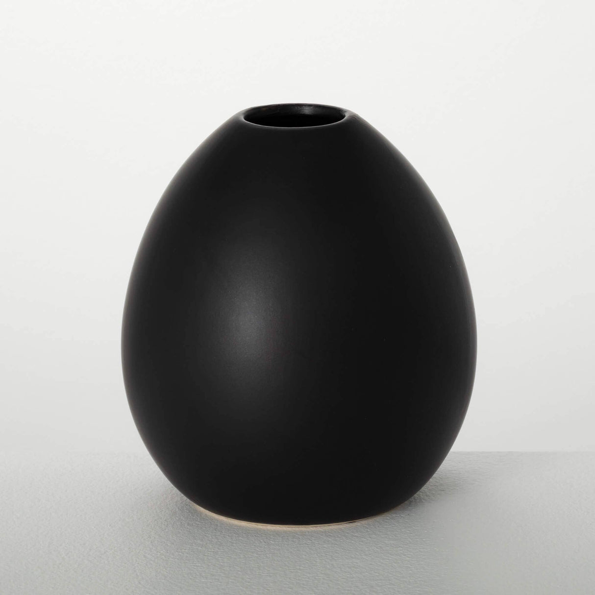 Modern Matte Black Oval Vase– Sleek Statement Accent for Floral & Minimalist Decor