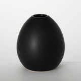 Modern Matte Black Oval Vase– Sleek Statement Accent for Floral & Minimalist Decor
