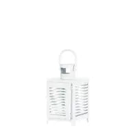 Small White Horizon Lantern – Contemporary Candle Holder
