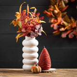 Fall Leaf & Seed Pick – Autumn Faux Stem in Sunset Hues (21″)