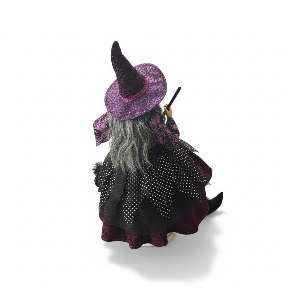 Purple Party Dress Witch – 22" Sitting Halloween Figurine