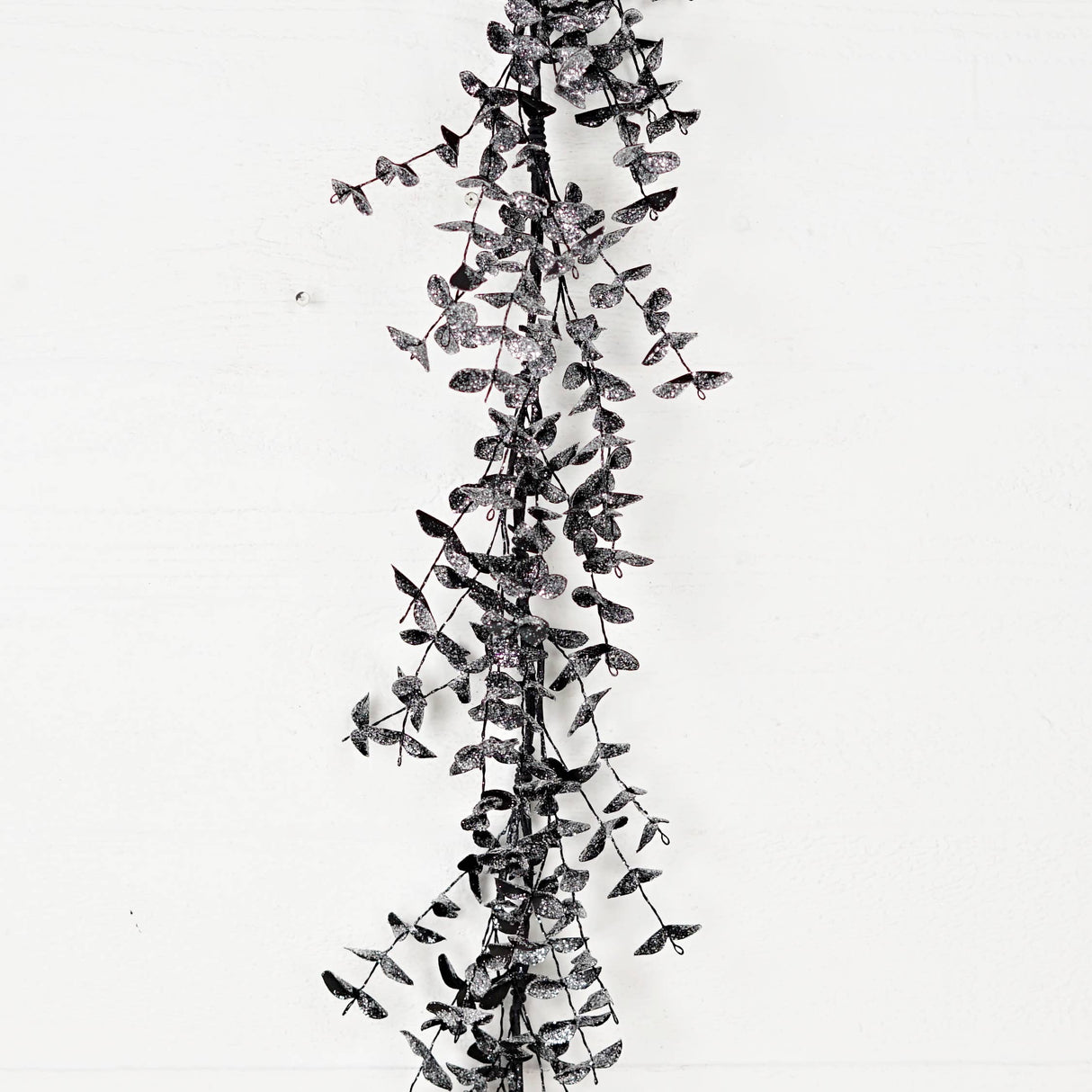 4ft Sparkle Glitter Black Eucalyptus Garland