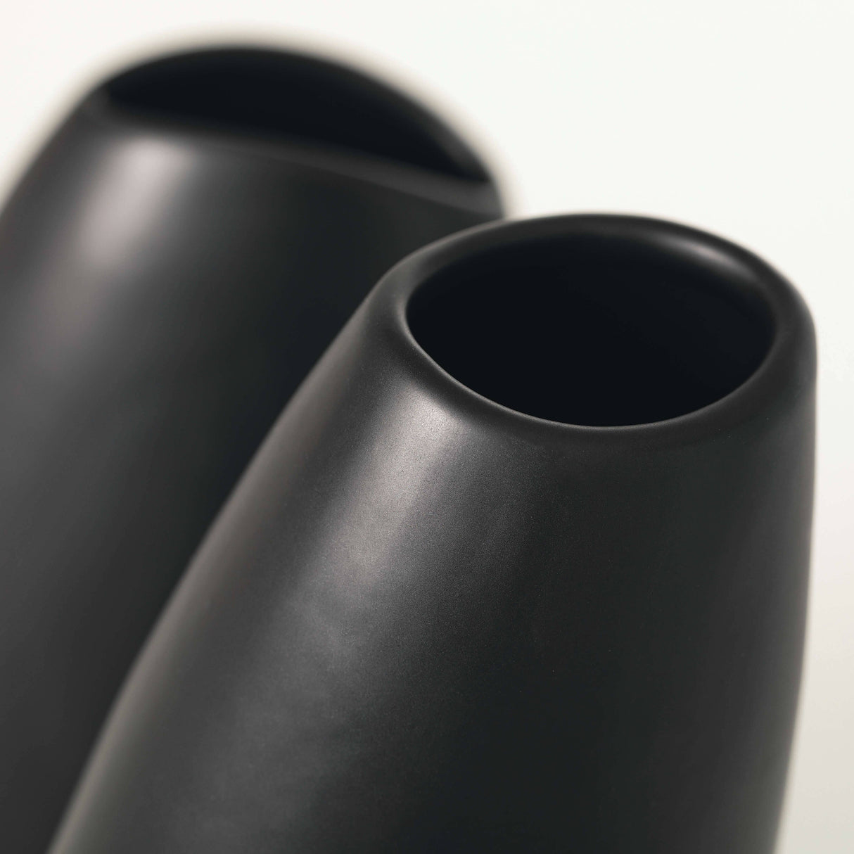 Modern Matte Black Vase Set