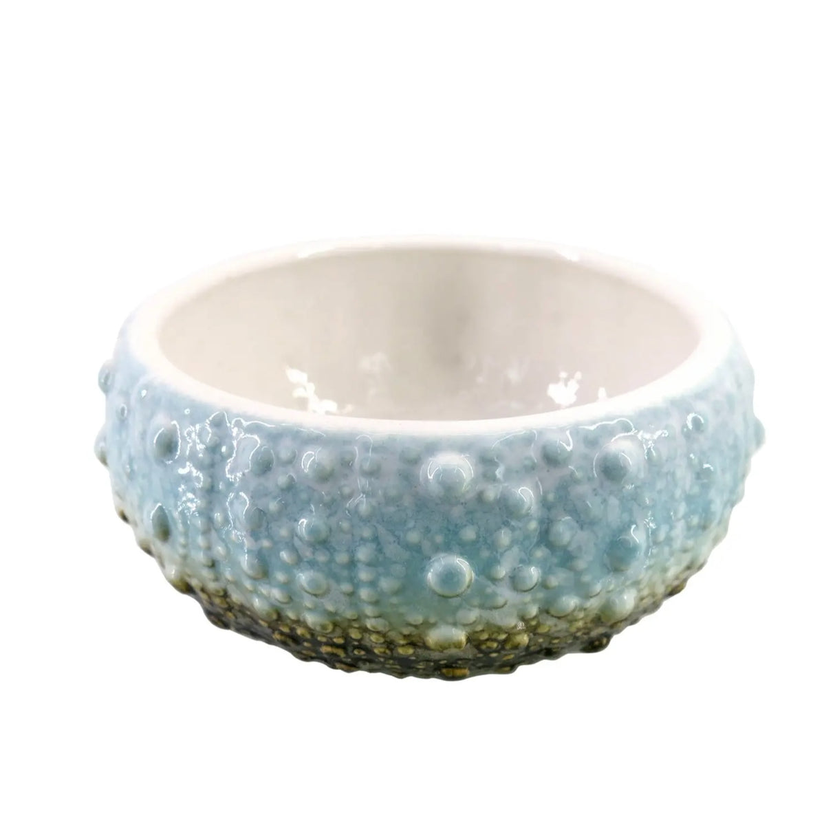 Ceramic Blue Sea Urchin Accent Bowl – 7.2" Coastal Tabletop Décor